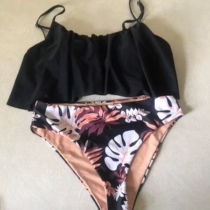 Hi Cut Floral bottoms w/ flouncy top